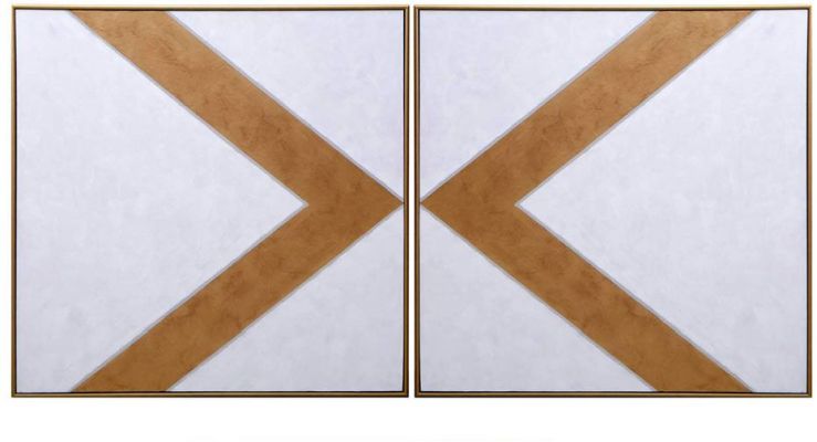 Chevrons (Set of 2 - Canvas with Gold Base)