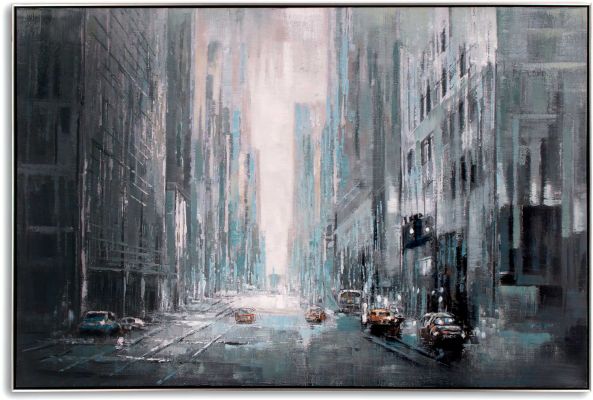 Misty City Hand Painted Canvas