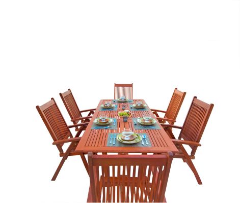 York 7 Piece Dining Set (Reclining Chairs & Extendable Table)