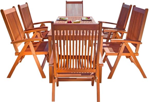York 7 Piece Dining Set (Reclining Chairs & Straight Leg Table)