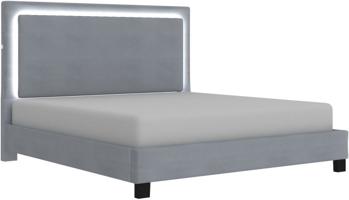 Lumina Platform Bed with Light (King - Grey)