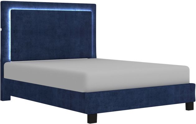 Lumina Platform Bed with Light (Queen - Blue)