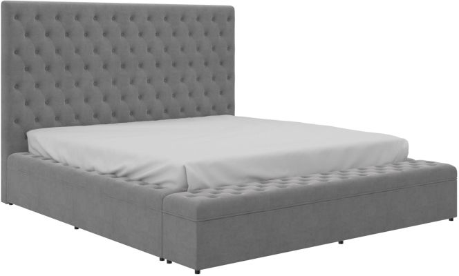 Adonis Platform Bed With Storage (Queen - Grey)