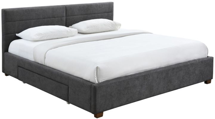 Emilio Platform Bed with Drawers (King - Charcoal)