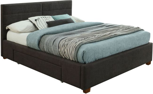 Emilio Platform Bed with Drawers (Queen - Charcoal)