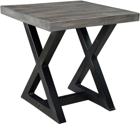 Zax Accent Table (Distressed Grey)
