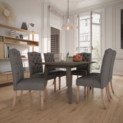 Ashland & Lucian 7 Piece Dining Set (Grey Table & Greychair)