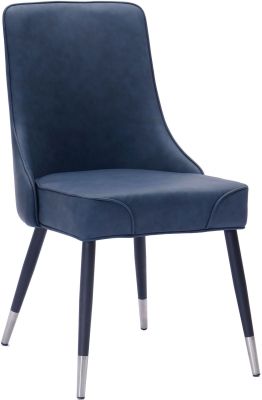 Silvano Side Chair (Set of 2 - Vintage Blue & Black)