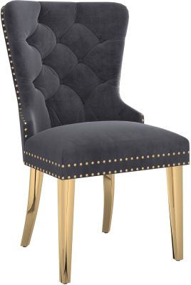 Mizal Side Chair (Set of 2 - Grey & Gold)