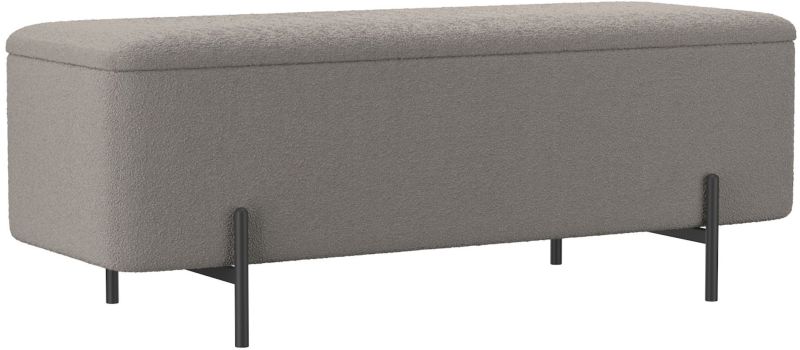Erzo Storage Ottoman (Warm Grey)