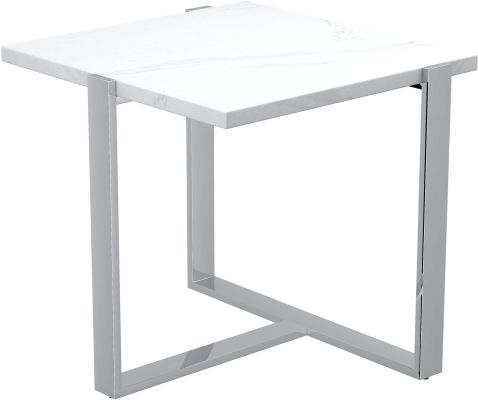Veno Accent Table (White & Silver)