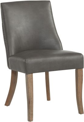 Alton Side Chair Faux Leather (Set of 2 - Grey)