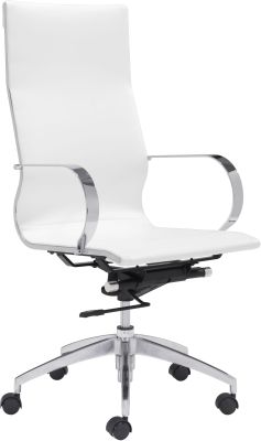 Glider Chaise de Bureau à Dossier Haut (Blanc)