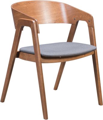 Alden Dining Chair (Set of 2 - Walnut & Dark Gray)