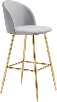 Cozy Bar Chair (Gray & Gold)