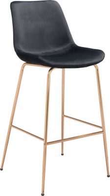 Tony Bar Chair (Black & Gold)