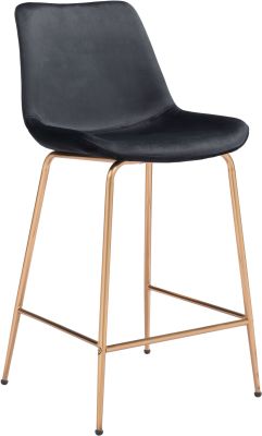 Tony Counter Chair (Black & Gold)