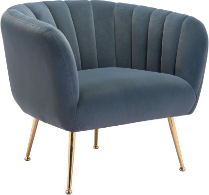 Deco Accent Chair (Gray & Gold)