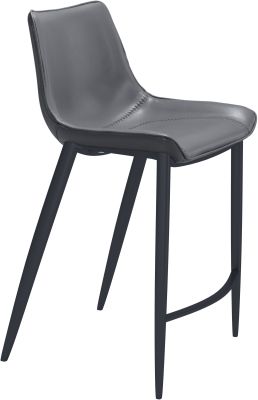 Magnus Counter Chair (Set of 2 - Dark Gray & Black)