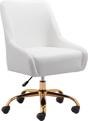 Madelaine Office Chair (White & Gold)