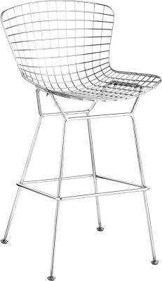 Wire 27.5 In Bar Chair (Set of 2 - Chrome)