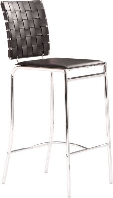 Criss Cross 26 In Counter Chair (Set of 2 - Black)
