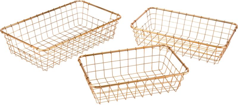 Set of 3 Baskets (Gold)