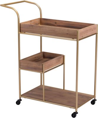 Bar Cart with Tray (Brown)