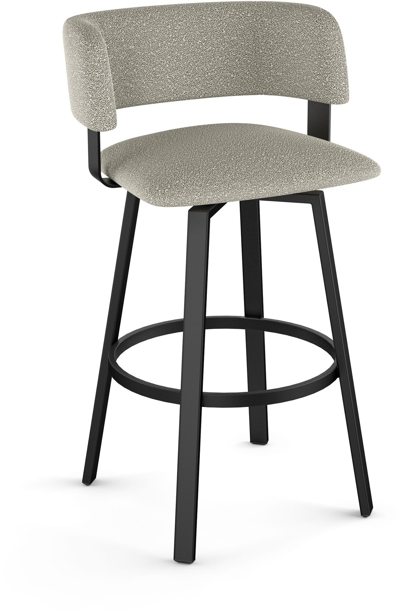 Amisco Stinson Swivel Counter Stool Light Beige Grey with Black