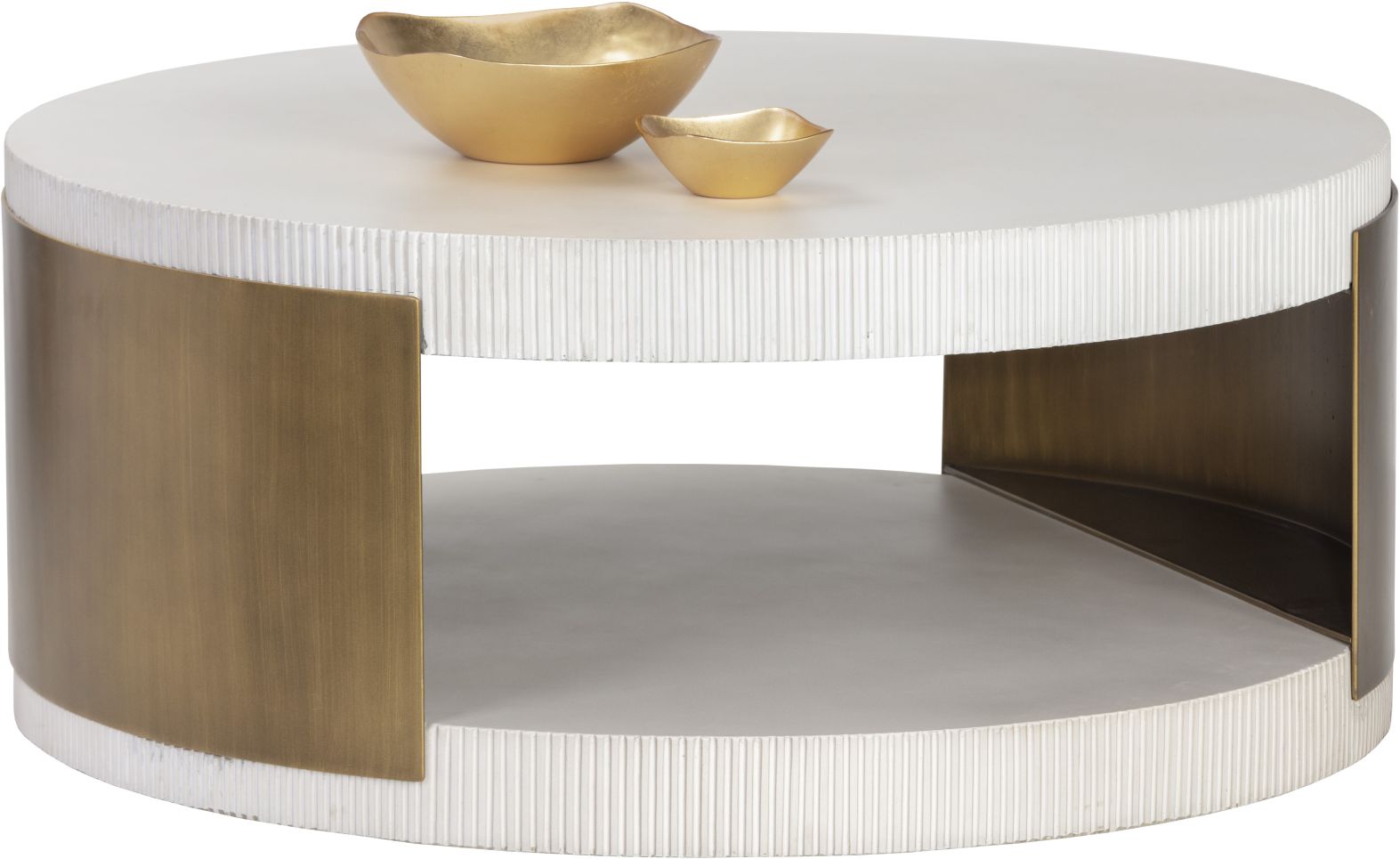 Sunpan Cavette Coffee Table (Grey & Gold) 106450 Modern Furniture