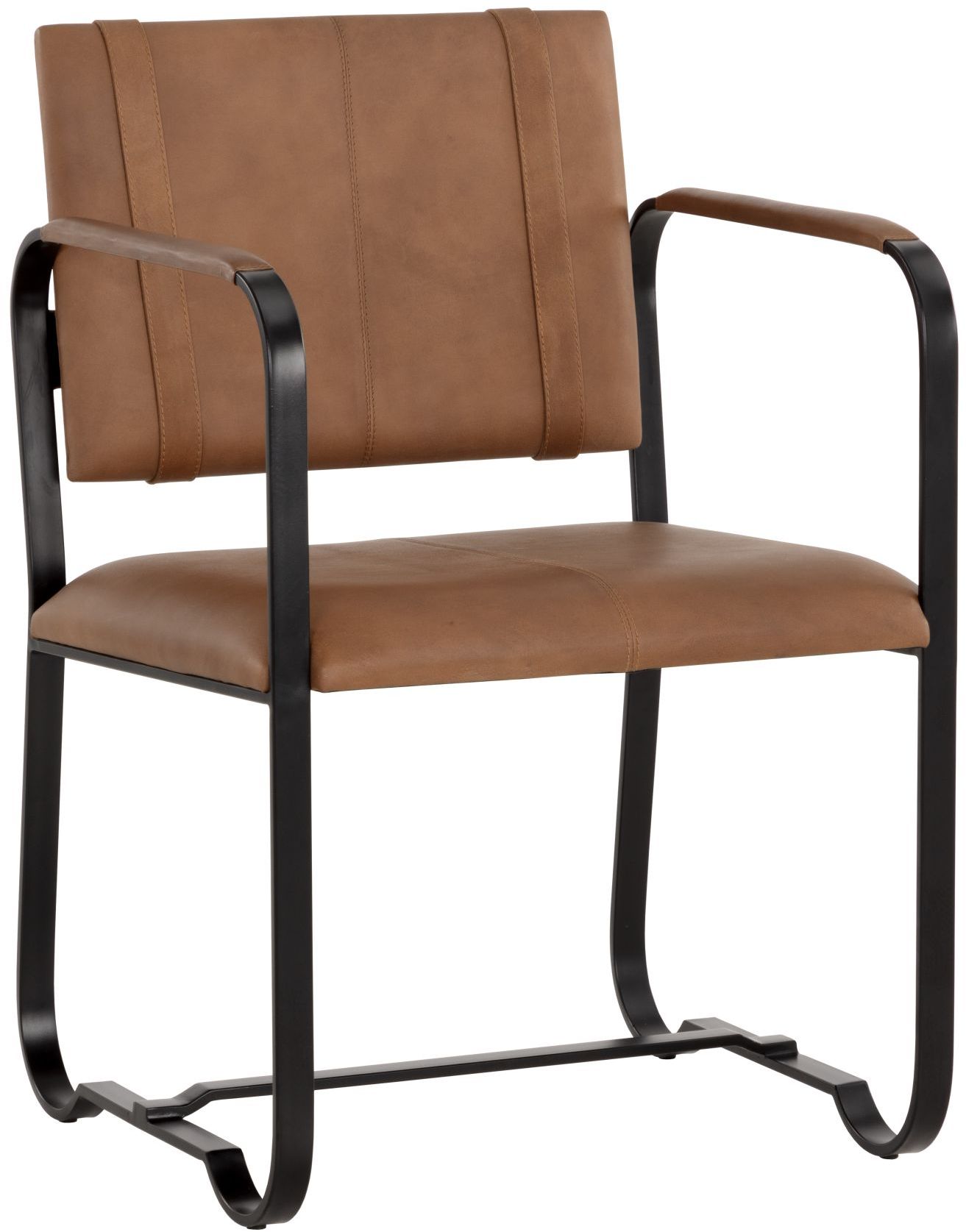 Sunpan Garrett Office Chair Cognac Leather 108098 Modern