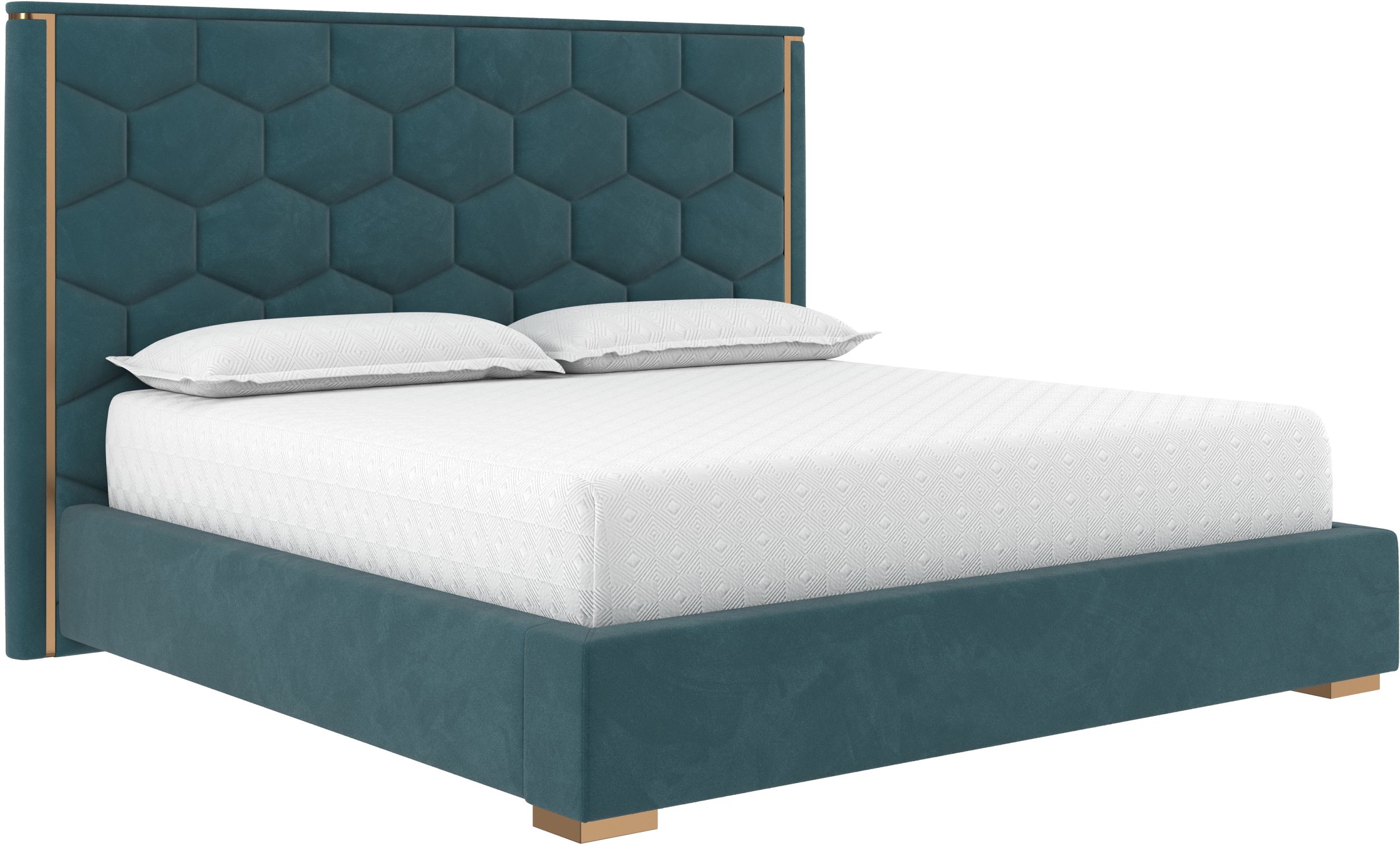 Sunpan Alisha Bed (King - Meg Dusty Teal) - 110095 | Modern Furniture ...